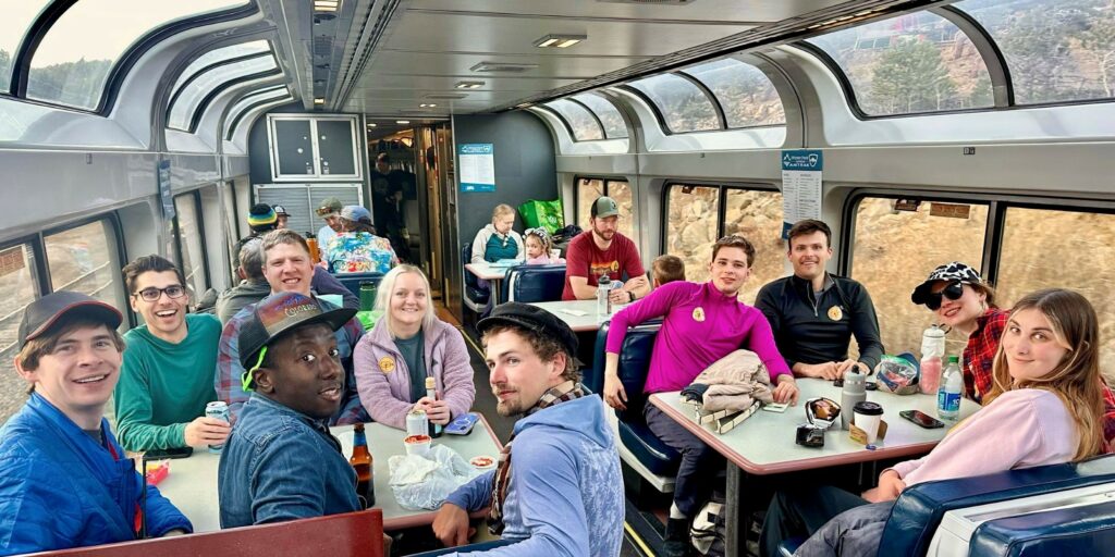 GDT members riding the Winter Park Express in 2025