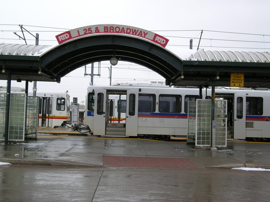 I-25 / Broadway Station in the snow