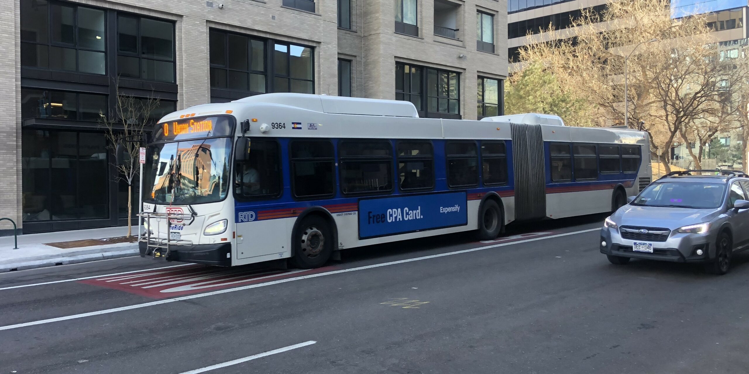 Route 0 bus in Downtown Denver.