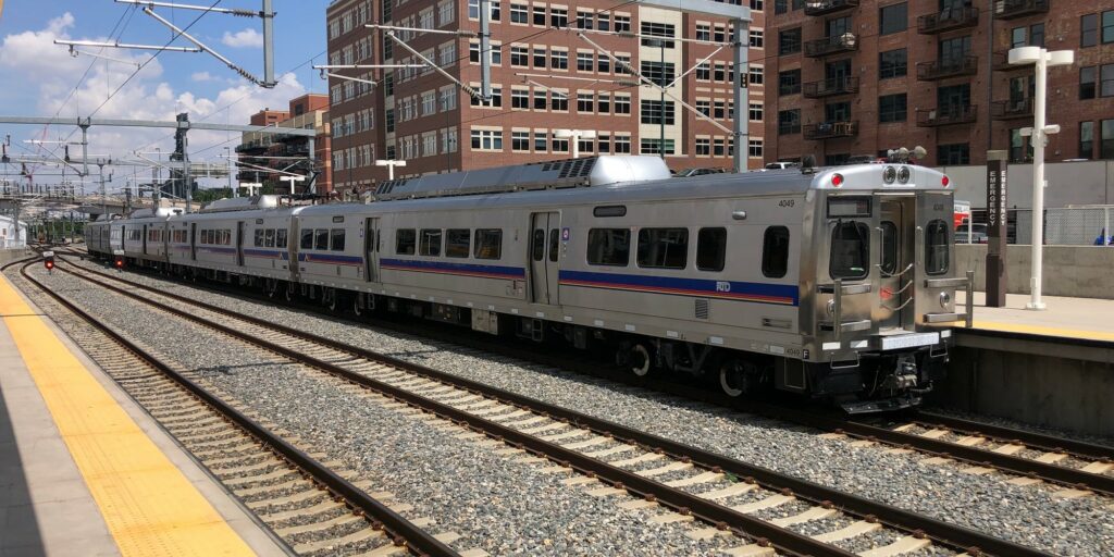 A Line train at Denver Union Station.