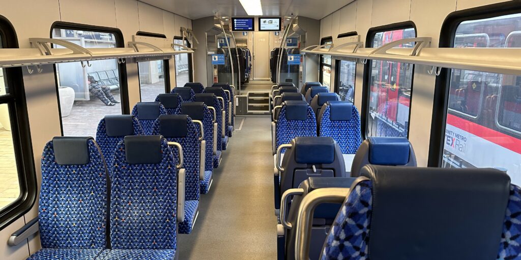 Interior, TexRail Stadler FLIRT EMU.