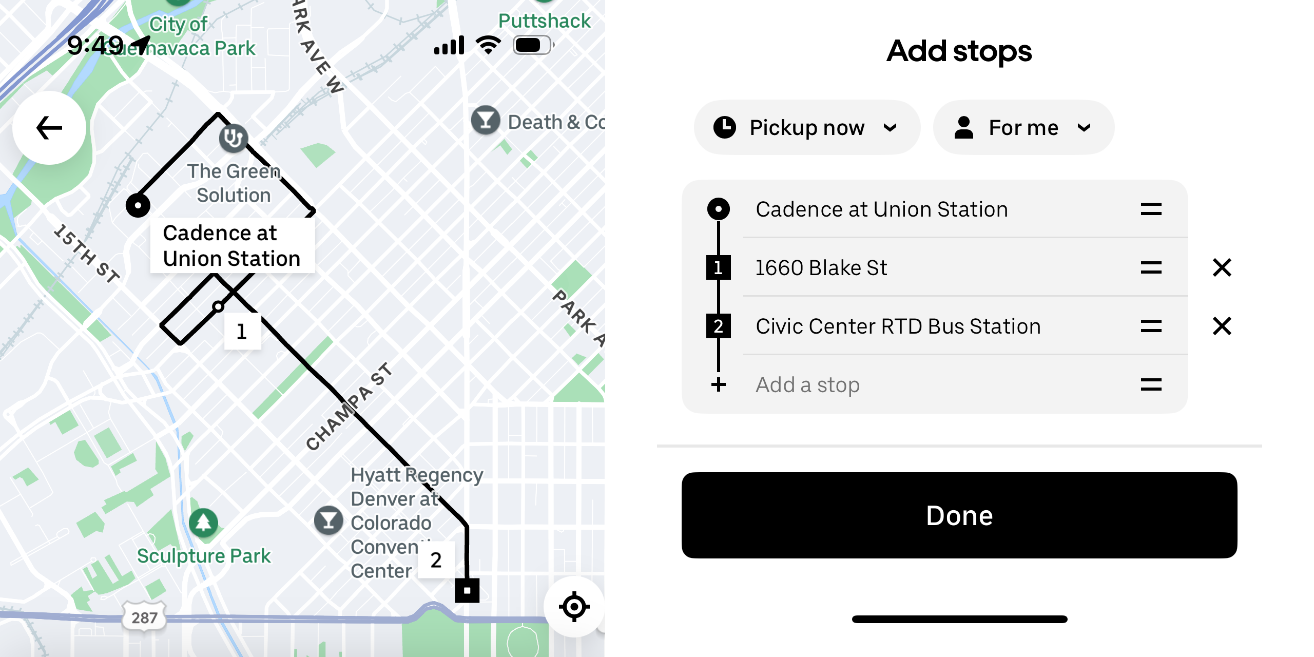 Uber's Multiple Stop Function